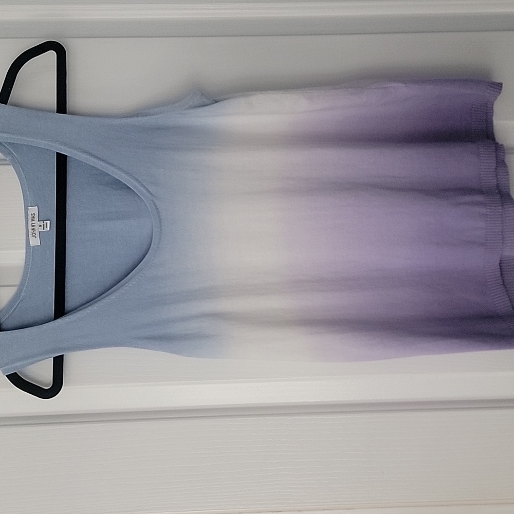 Johnny Was Dip Dye Blue Wide Leg Pants Tank Top Shirt Sweater Small S Outfit JW - Picture 2 of 9